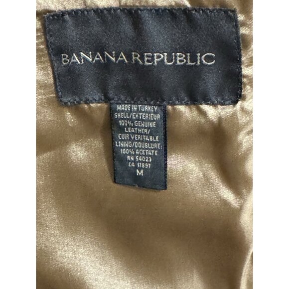 Banana Republic Mens Size Medium Genuine Leather Button Down Blazer Preppy - Picture 3 of 16